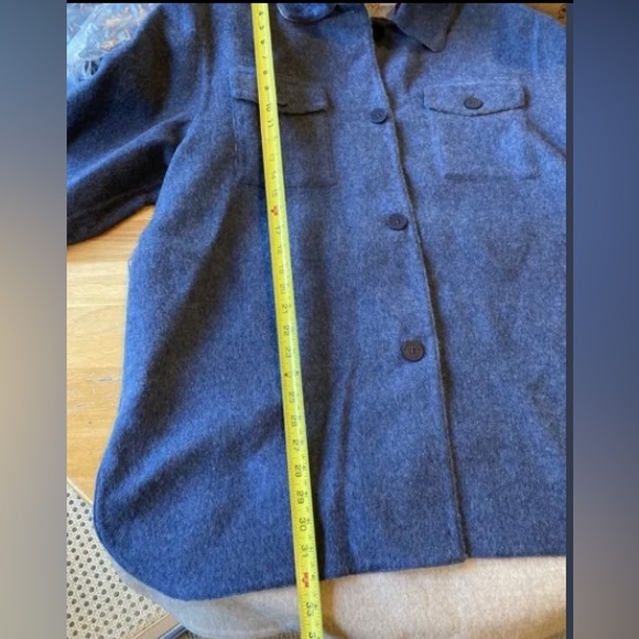 ELIE TAHARI Alpaca Wool Shirt Jacket XL-Blue-Gray/Tan $795 - Picture 5 of 8